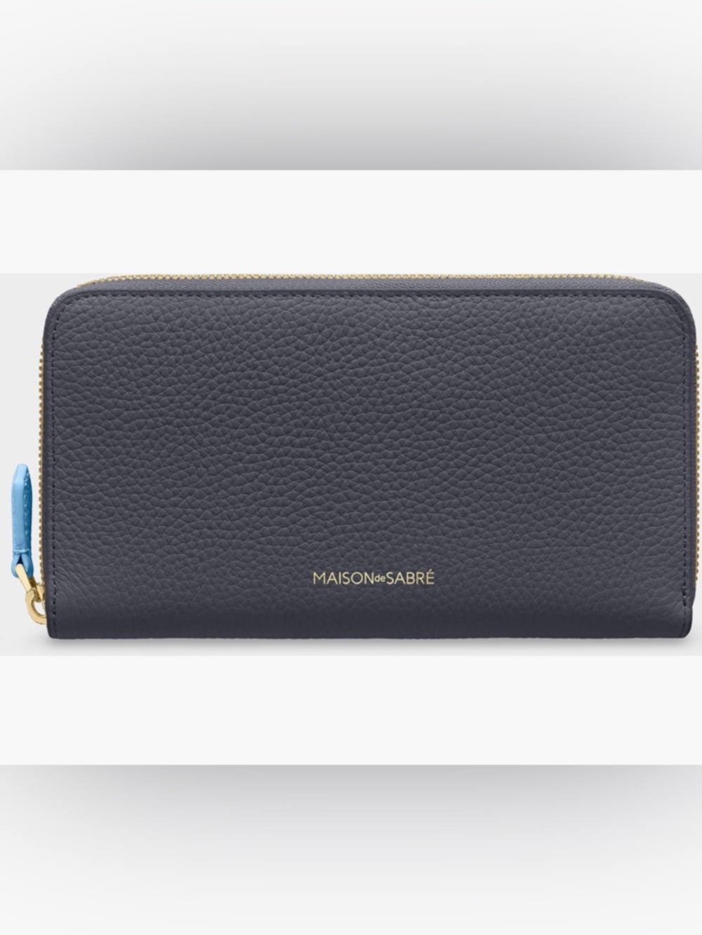 MAISON de SABRÉ Leather Zip Wallet in Gravel Sky